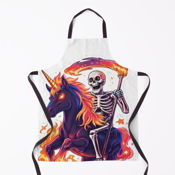 Item preview, Flaming Skeleton Rider Unicorn Dark Art designed and sold by bhaveshsticker.