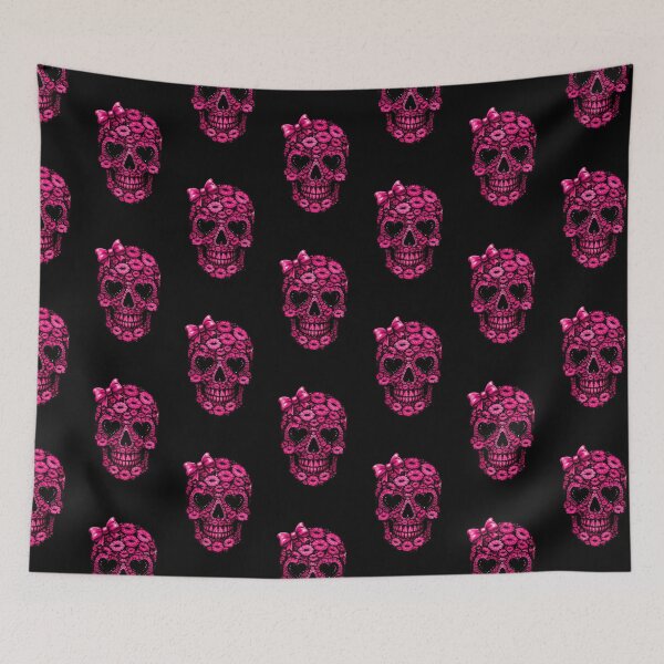 Item preview, Pink Kiss Skull with Bow – Cute Goth Lips Skull Aesthetic – Girly Sugar Skull – Emo Valentine Gothic Design designed and sold by TheTrendsDesk.