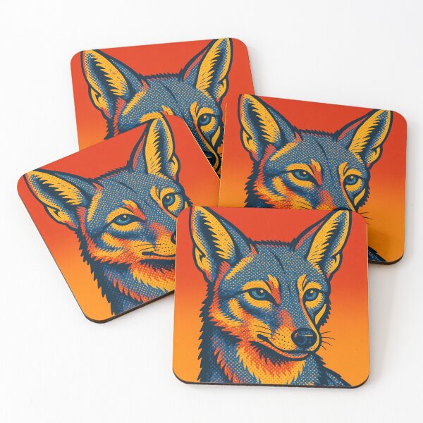 Item preview, Retro Pop Art Jackal | Vibrant Wild Canine Illustration | Bold Desert Predator Wildlife Aesthetic Design designed and sold by PaintedPixels01.