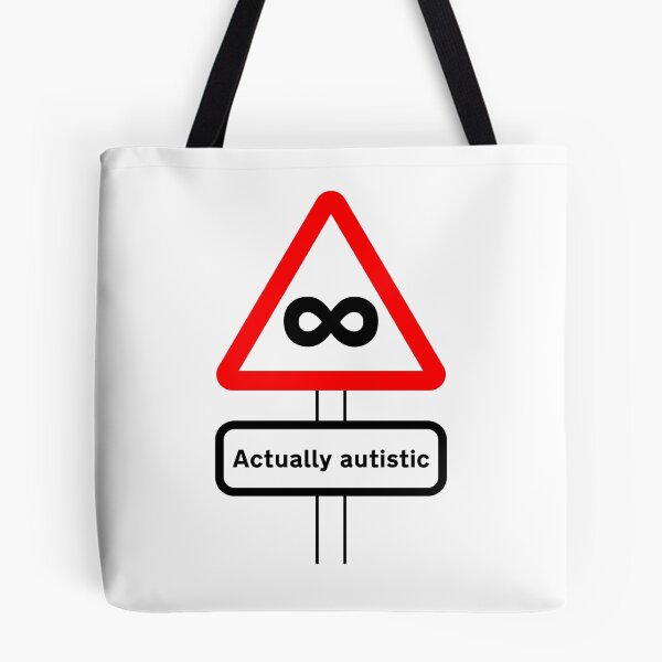 Item preview, ndvh Actually Autistic (road sign) designed and sold by Nik’s T-Shirts.