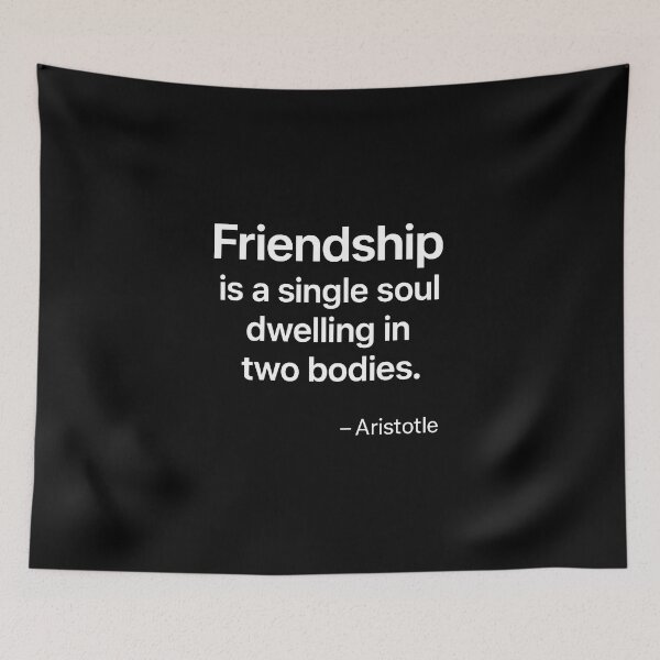 Item preview, Friendship Single Soul Aristotle Philosophy Quote (White Font) designed and sold by TshirtsLabs.