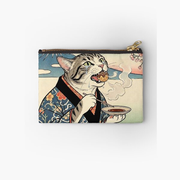 Item preview, Cat Crying from Hot Takoyaki — Neko no Takoyaki Netsurui Zu | Japanese Ukiyo-e Cat Art designed and sold by Ukiyo Neko Hyakkei - Cats of the Floating World-.