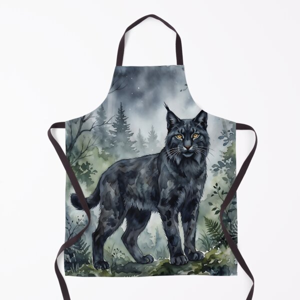 Item preview, Gothic Black Lynx in Misty Pine Forest designed and sold by RubisLeaf.