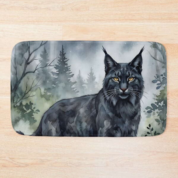 Item preview, Gothic Black Lynx in Misty Pine Forest designed and sold by RubisLeaf.