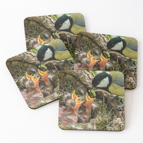 Item preview, Bird feeding its young in the nest designed and sold by Malisa345.