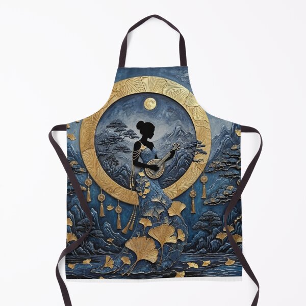 Item preview, Japanese Zen Moon – Pipa Player & Ginkgo Leaf Aesthetic designed and sold by KireaDesigns.