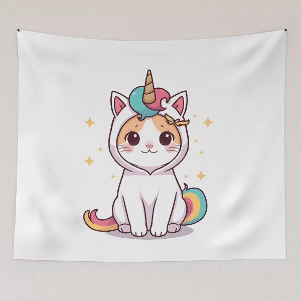 Item preview, Cute little unicorn cat in kawaii style designed and sold by uunaa.