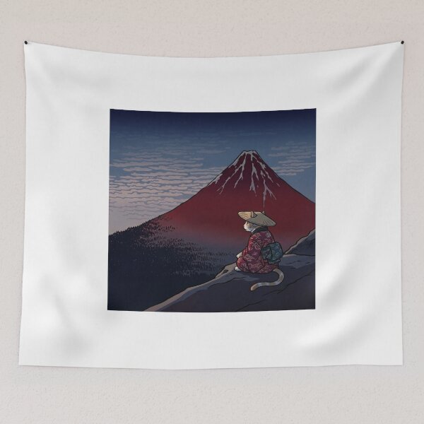 Item preview, Cat Traveler Watching Red Fuji at Dawn — Neko no Gaifu Kaisei Zu | Japanese Ukiyo-e Cat Art designed and sold by Ukiyo Neko Hyakkei - Cats of the Floating World-.