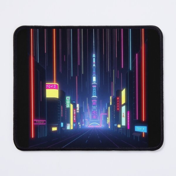 Item preview, Tokyo Neon Night Tower Vaporwave Cityscape Art designed and sold by artlife4.