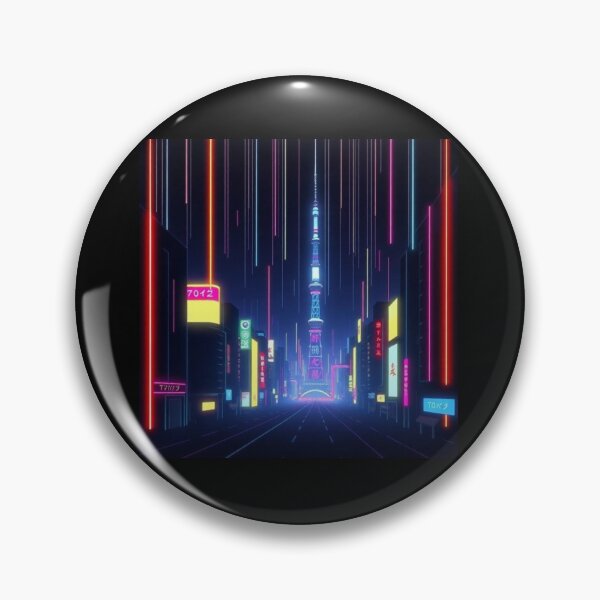 Item preview, Tokyo Neon Night Tower Vaporwave Cityscape Art designed and sold by artlife4.
