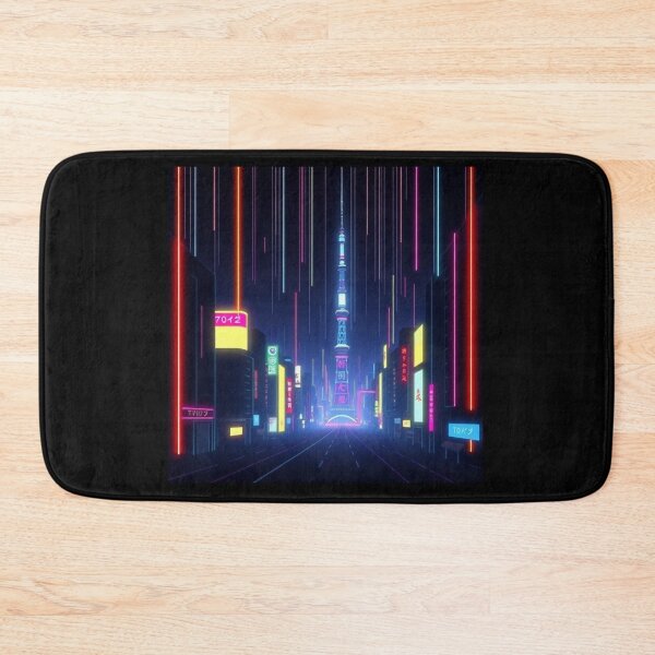 Item preview, Tokyo Neon Night Tower Vaporwave Cityscape Art designed and sold by artlife4.