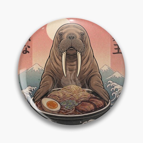 Item preview, Fideos ramen japoneses con forma de morsa, estilo vintage de Kanagawa. designed and sold by FurryHavenPH.
