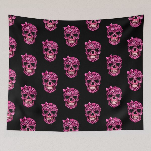Item preview, Pink Kiss Skull with Bow – Cute Goth Lips Skull Aesthetic – Girly Sugar Skull – Emo Valentine Gothic Design designed and sold by TheTrendsDesk.