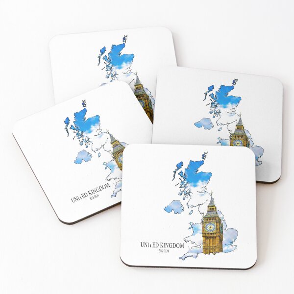 Item preview, United Kingdom Big Ben - London Landmark & British Map Art designed and sold by AbulailArt.