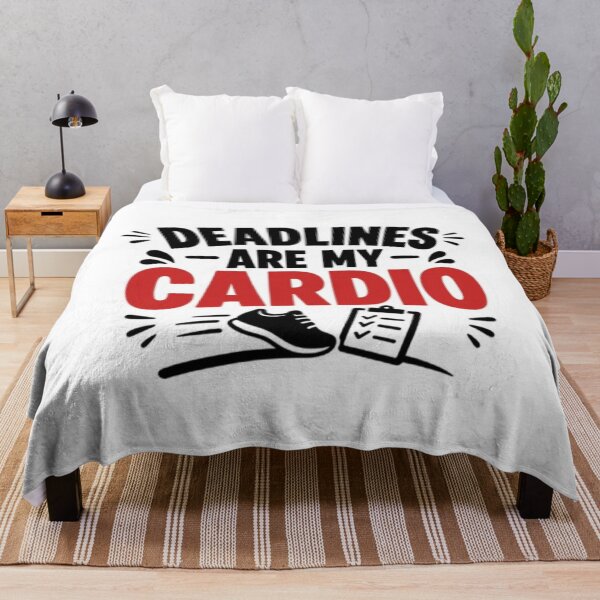 Item preview, Deadlines Are My Cardio Sticker – Funny Student Humor Design designed and sold by THAMIM REALITY 2.0.