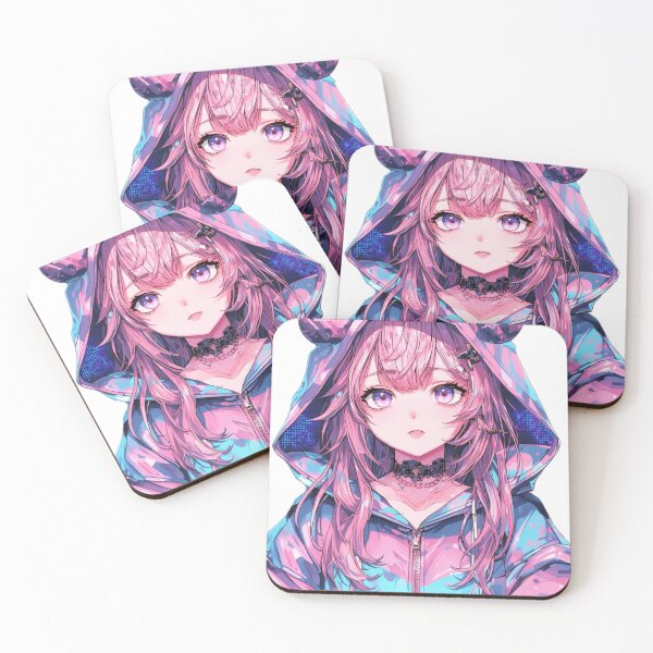 Item preview, Kawaii Neon Anime Girl Soft Pink Aesthetic Waifu designed and sold by AnimDream .