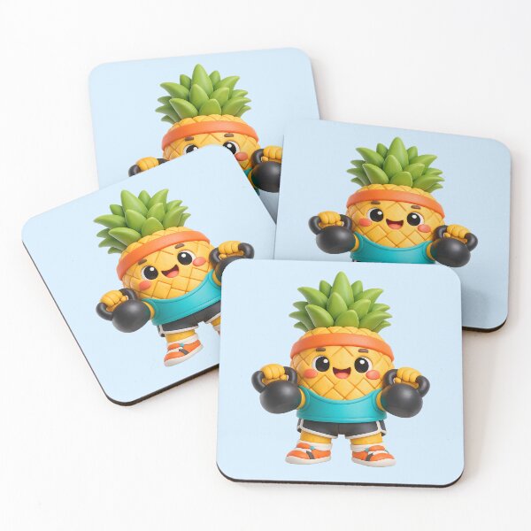 Item preview, Cute Pineapple CrossFit Athlete | Kawaii Gym Workout Cartoon designed and sold by Moons Studio.