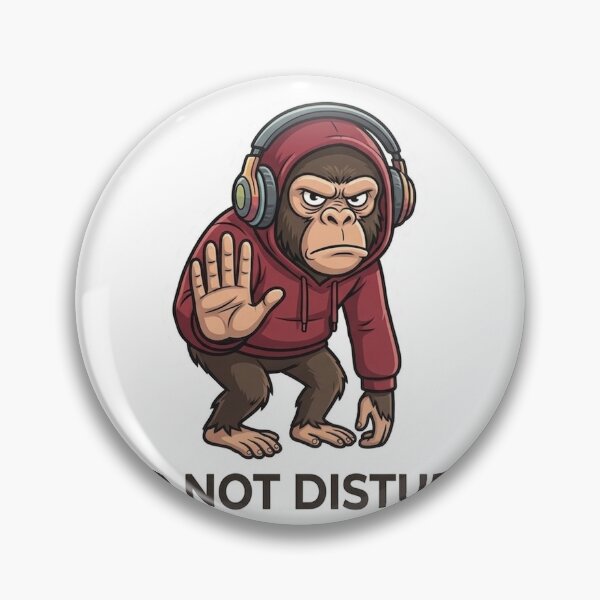 Item preview, Do Not Disturb Monkey Sticker | Funny Mood Meme | Relatable Cartoon designed and sold by Newkidshub.