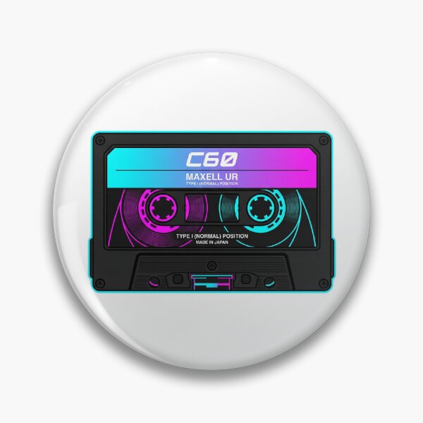 Item preview, Neon Vaporwave C60 Cassette Emblem designed and sold by Peter Veselinović.