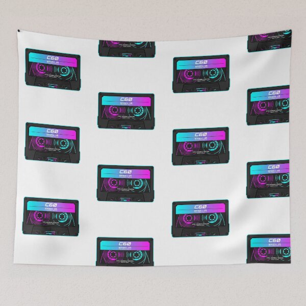 Item preview, Neon Vaporwave C60 Cassette Emblem designed and sold by Peter Veselinović.
