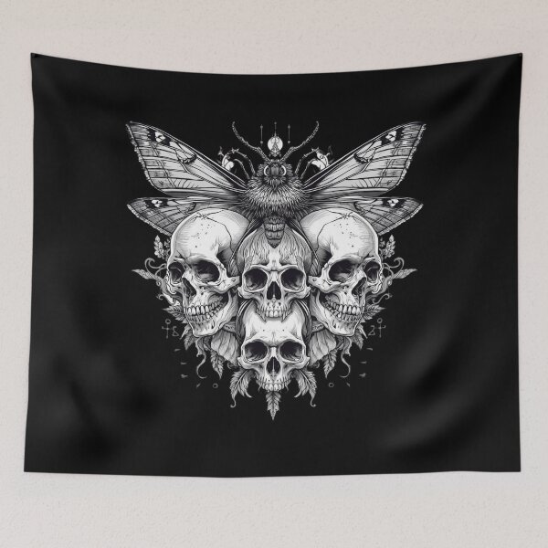 Aperçu de l'œuvre Moths and skulls créée et vendue par Tragedyshop.