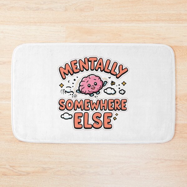 Item preview, Mentally Somewhere Else Cute Brain Cartoon-Funny Relatable Introvert Mood Quote Aesthetic Design designed and sold by Aarvya Fashion Club ( A.F.C ).