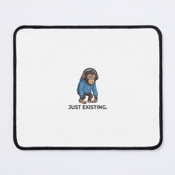 Item preview, Just Existing Monkey Sticker | Chill Mood Meme | Relatable Meme Cartoon designed and sold by Newkidshub.
