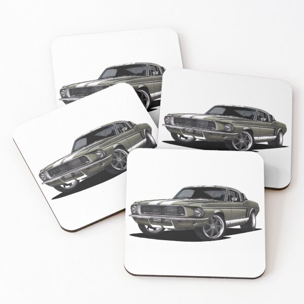 Item preview, Exclusive drawing legendary movie muscle car gray 1967 Mustang Fastback with RB26DETT twin-turbocharged inline-six engine designed and sold by Cars23.