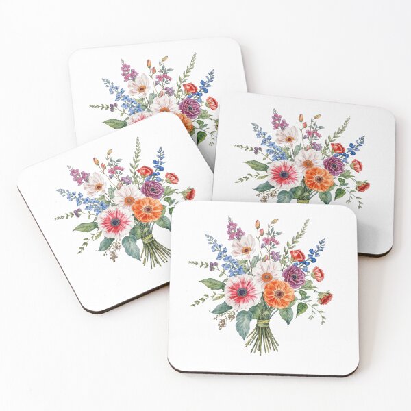 Item preview, Bouquet of wildflower watercolor painting  designed and sold by uunaa.
