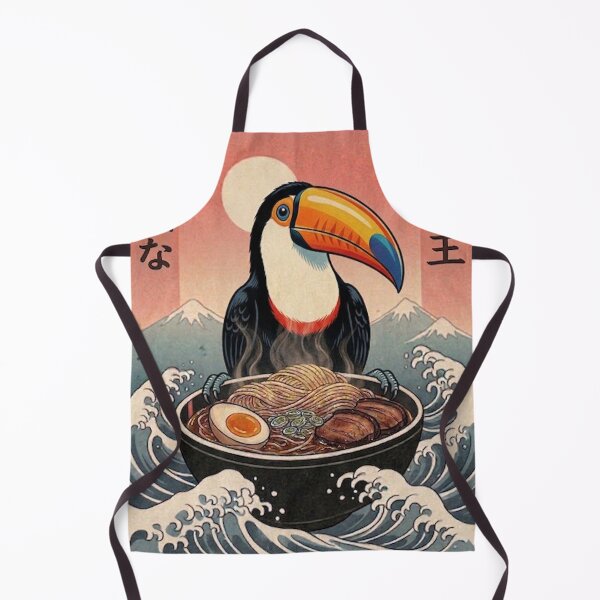 Item preview, Funny Toucan Japanese Ramen Noodles Vintage Kanagawa Wave designed and sold by FurryHavenPH.