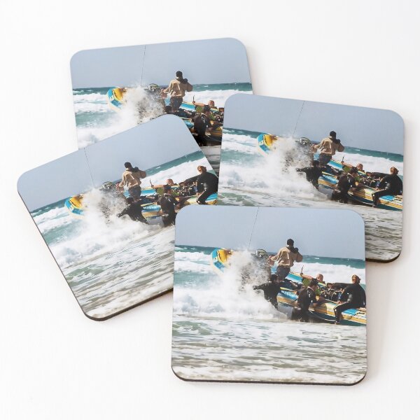 Item preview, Surf Launching a Dive Boat: Ponta do Ouro, Mozambique designed and sold by JaneFlowersAfrica.