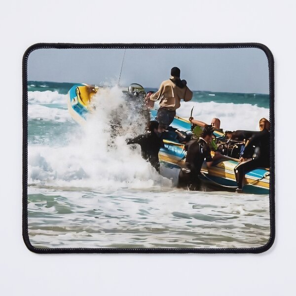 Item preview, Surf Launching a Dive Boat: Ponta do Ouro, Mozambique designed and sold by JaneFlowersAfrica.