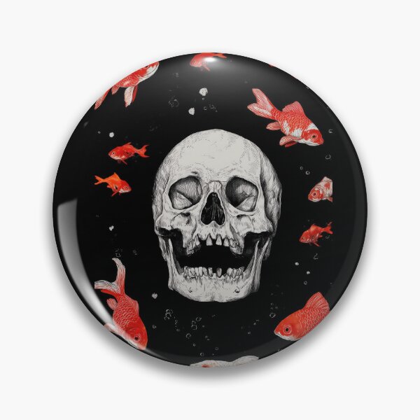 Item preview, Skull and goldfish designed and sold by Viviredsonja.