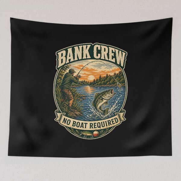 Item preview, Bank Crew No Boat Required Fishing Badge designed and sold by Andrew Lomax.