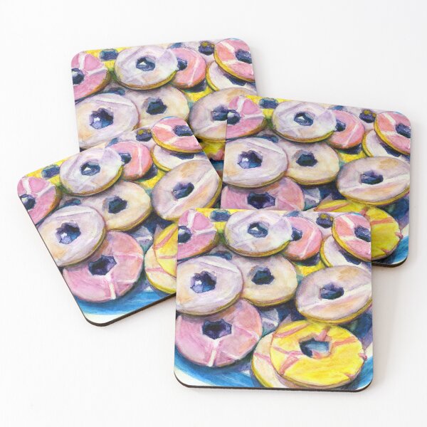 Item preview, Party Ring Biscuits on a Cornishware Plate in Watercolours designed and sold by LymphomaLass.