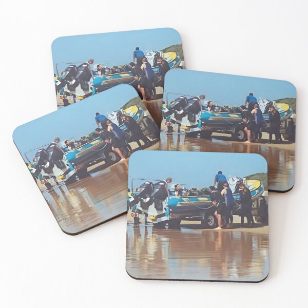 Item preview, Preparing the Dive Boat Launch: Ponta do Ouro, Mozambique designed and sold by JaneFlowersAfrica.