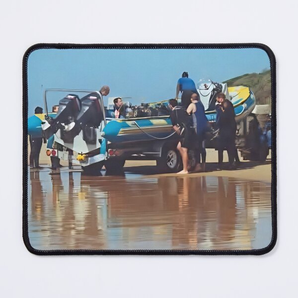 Item preview, Preparing the Dive Boat Launch: Ponta do Ouro, Mozambique designed and sold by JaneFlowersAfrica.