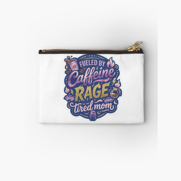 Item preview, Fueled By Caffeine Rage Tired Mom - Funny Coffee Lover Graphic Tee designed and sold by MerchlyMike.