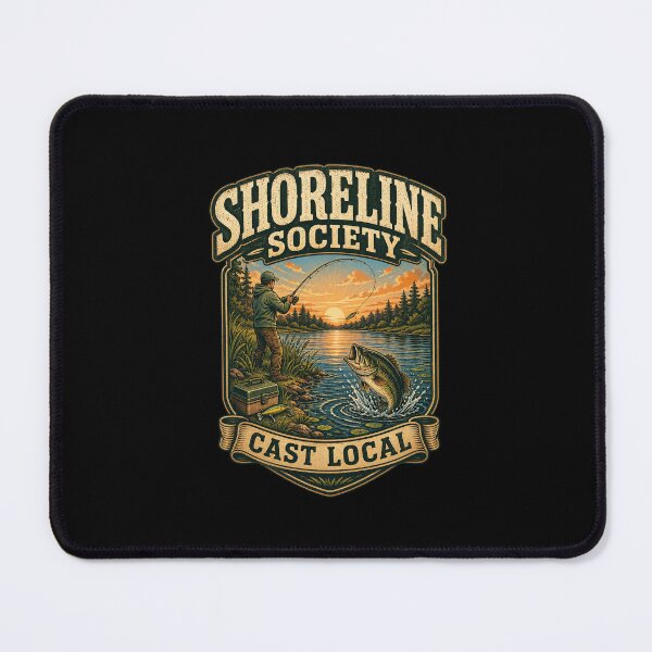 Item preview, Shoreline Society Cast Local Fishing Shirt designed and sold by Andrew Lomax.