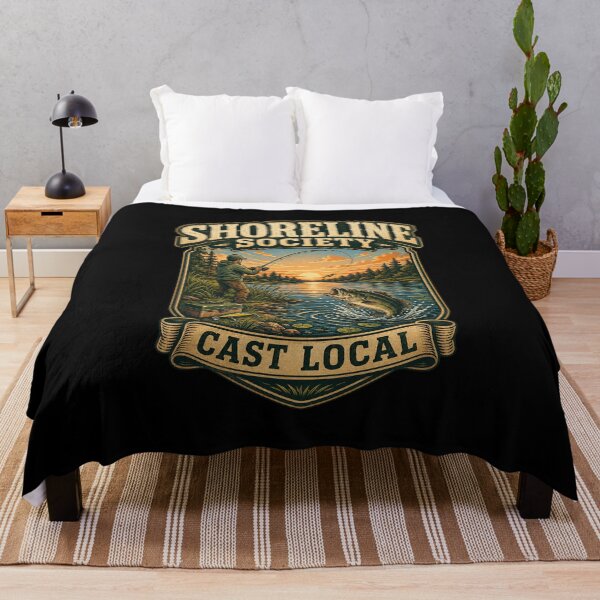 Item preview, Shoreline Society Cast Local Fishing Shirt designed and sold by Andrew Lomax.