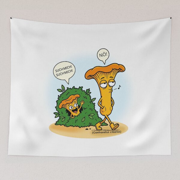 Item preview, Find me! – Funny Chanterelle (Cantharellus cibarius) designed and sold by Herzbaumatelier.