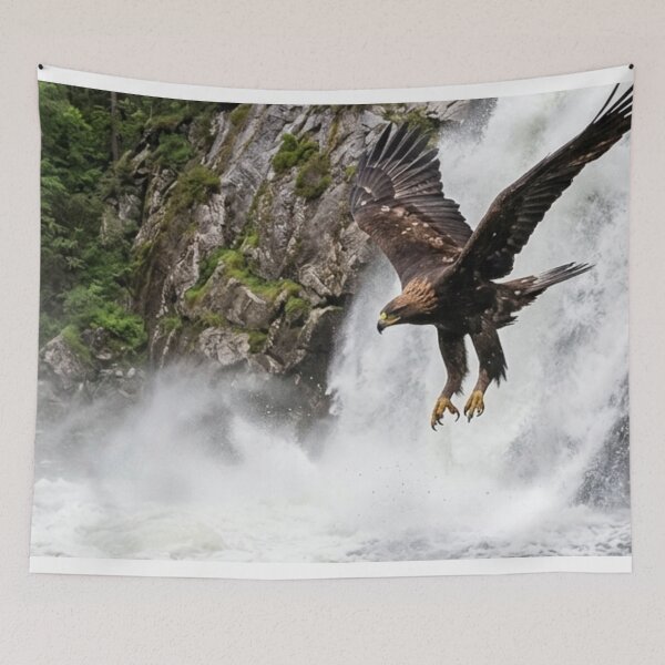 Item preview, Eagle flying over a waterfall. designed and sold by Malisa345.