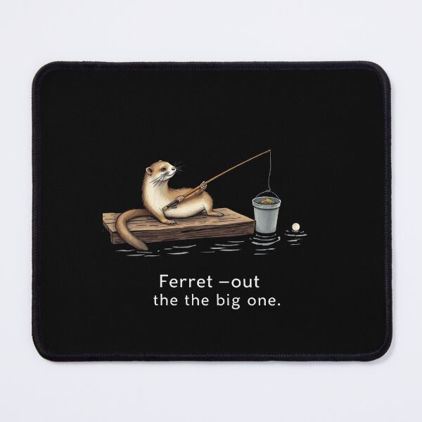 Item preview, Funny Fishing Ferret Pun Art Animal Illustration designed and sold by artlife4.