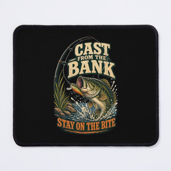 Item preview, Cast From The Bank Stay On The Bite Fishing Shirt designed and sold by Andrew Lomax.