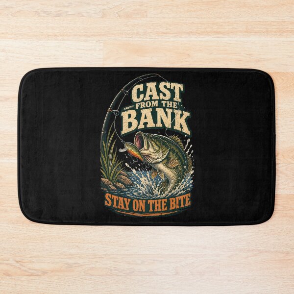 Item preview, Cast From The Bank Stay On The Bite Fishing Shirt designed and sold by Andrew Lomax.