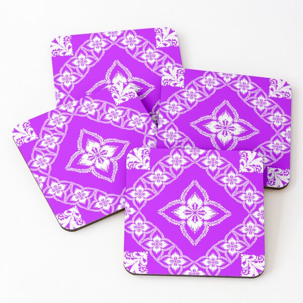 Item preview, Purple and White Damask Floral Ornament Seamless Pattern designed and sold by AdesignbyG.