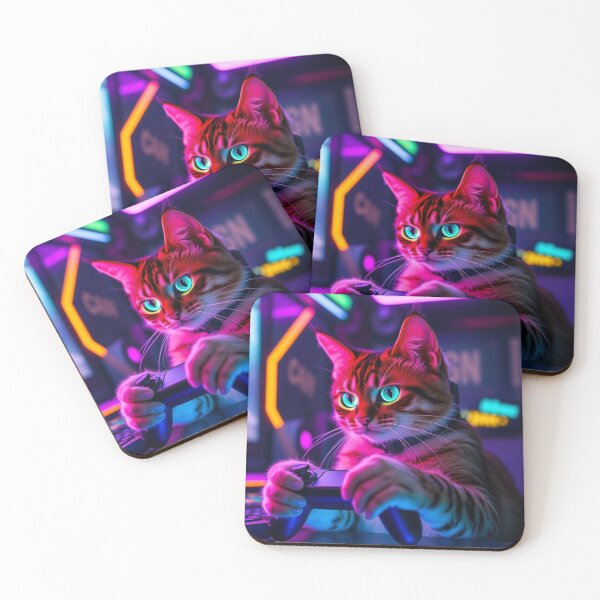 Item preview, Cyberpunk Gamer Cat Neon Gaming Illustration designed and sold by artlife4.