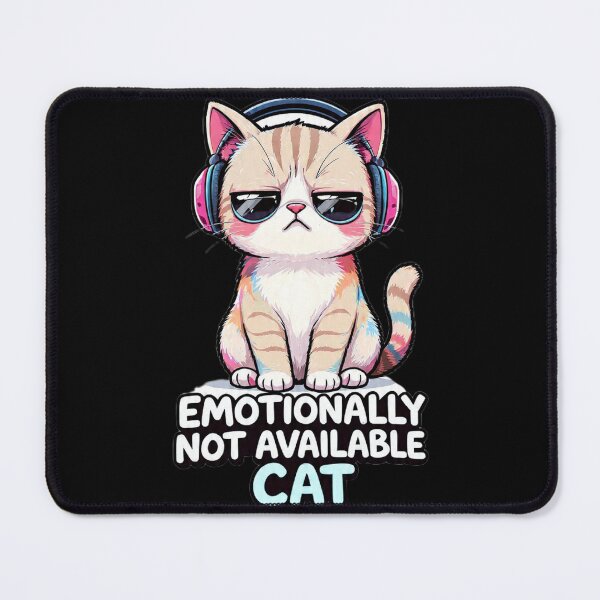 Item preview, Emotionally Not Available Cat - Funny Sarcastic Cat Art designed and sold by Moody Vibes Studio.