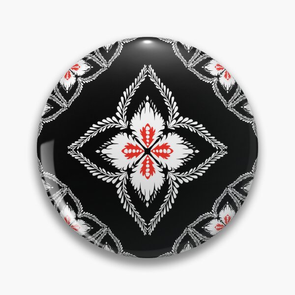 Artikelvorschau, Nahtloses Muster mit auffälligem floralem Ornament in Schwarz, Rot und Weiß entworfen und verkauft von AdesignbyG.
