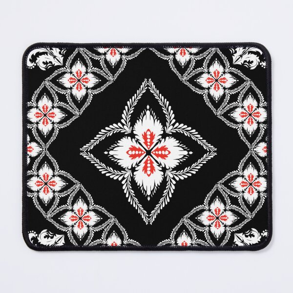 Item preview, Bold Black Red and White Floral Ornament Seamless Pattern designed and sold by AdesignbyG.